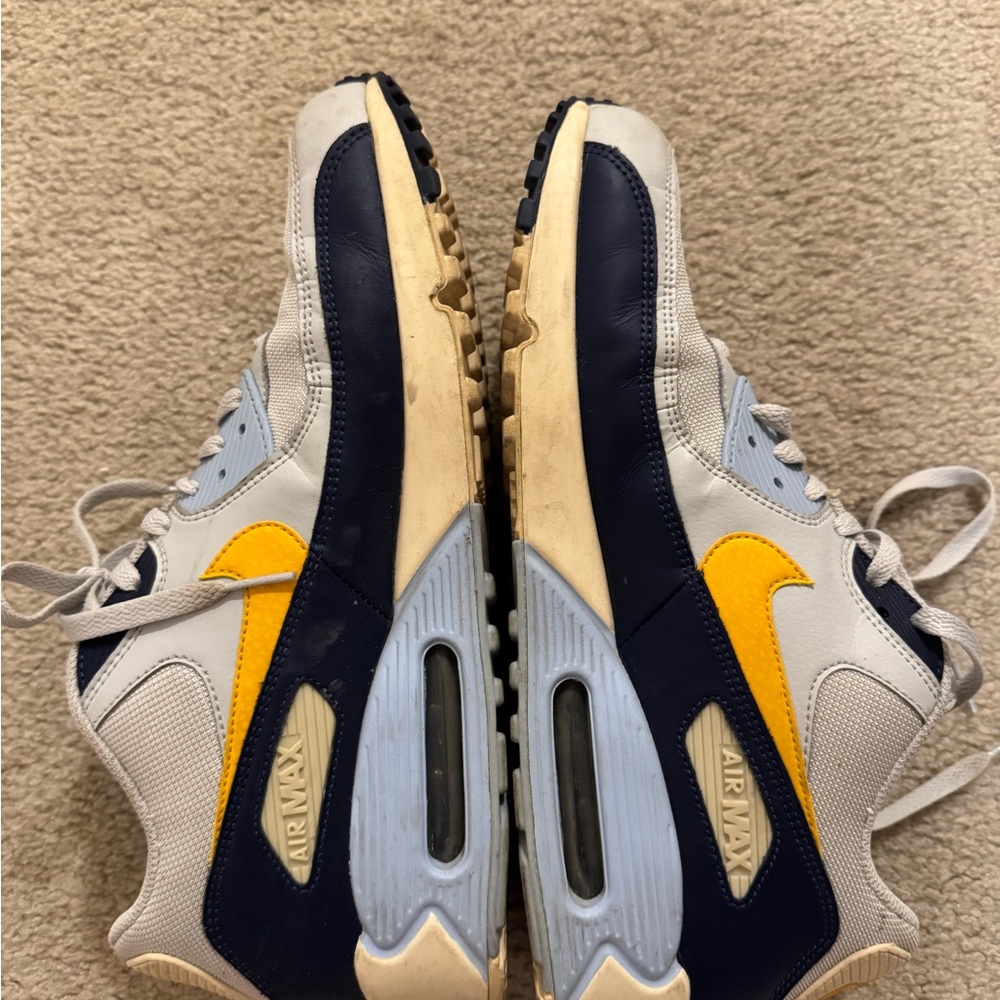 Nike Air Max Sneakers in Navy, Yellow, and Gray